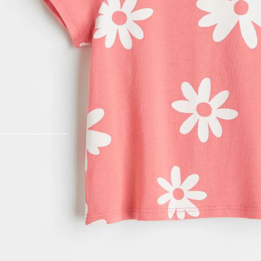 fashion cotton soft sublimation print children clothing knitting little girl children t shirt