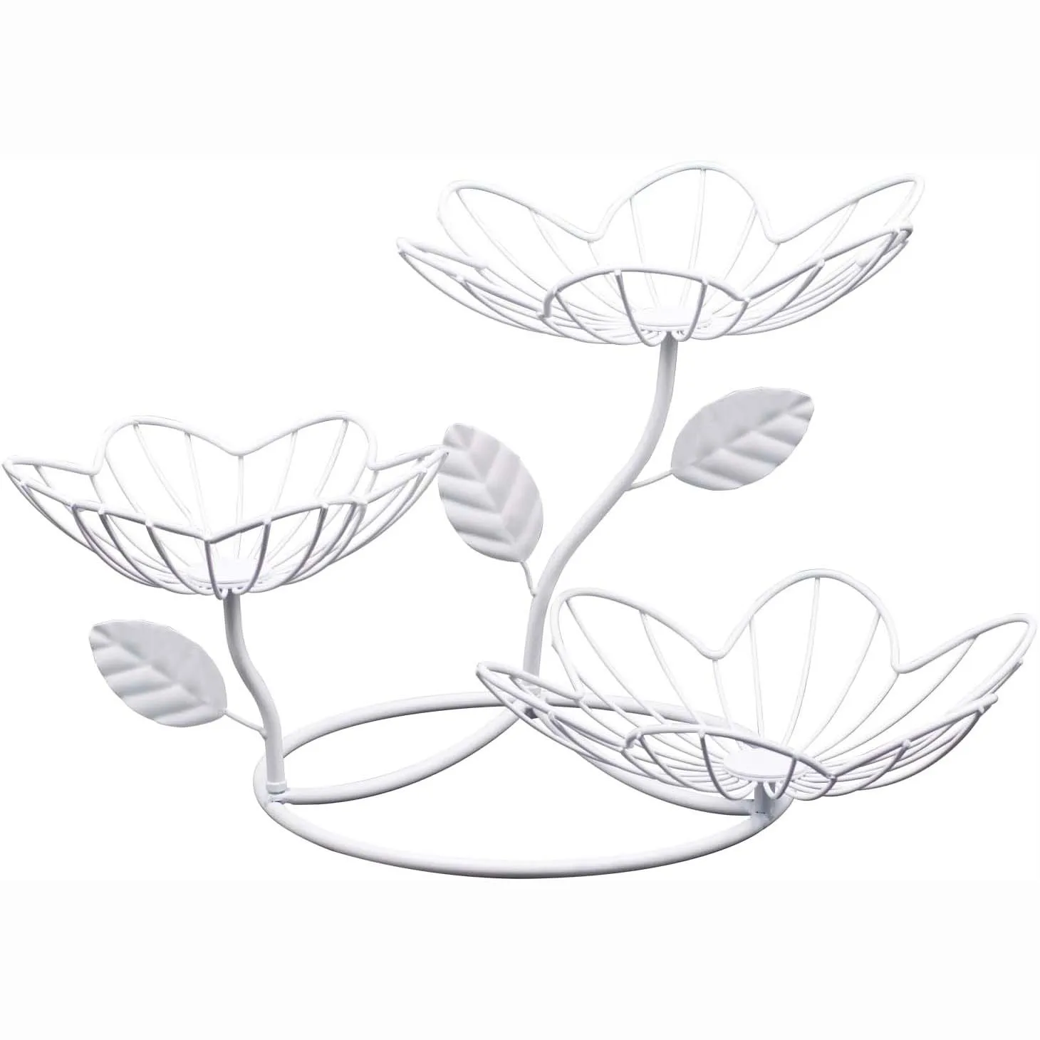 Heavy Duty Manufactured in India Modern Household Items Metal Iron Black Powder Coated 3-Tier Fruit Basket Bowl for Countertop