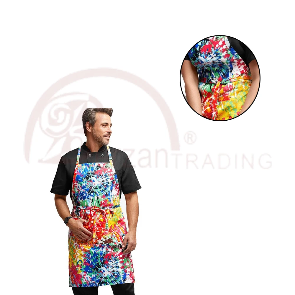 OEM Design Custom Logo Heat Resistant Aprons 2024 High Quality Chef Restaurant Aprons For Men And Women