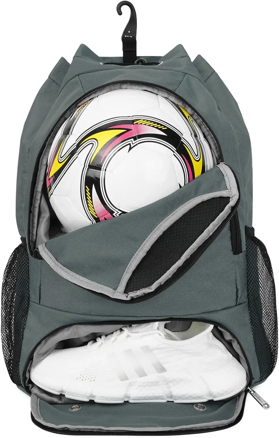 Drawstring DeepRed Backpack Soccer Basketball Backpack with Shoe & Ball Compartments and Wet Pocket Gym Bag Slackpack Men Women