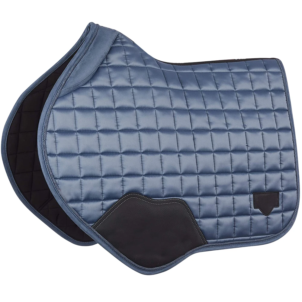 Custom Satin Close Contact Saddle Pad Square Bamboo Lining with Friction Free Binding and Girth Protection