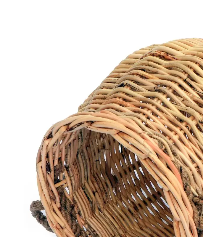 High Quality Wicker Natural Rattan Basket With Handle Storage Baskets,, Round Beach Basket , Rattan Flowers