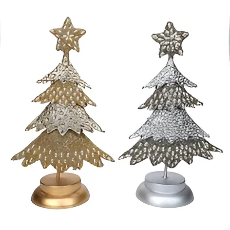Modern Style Christmas Tree With Bell For Decoration Festival Table Top Galvanized Iron Metal & Customized Colour