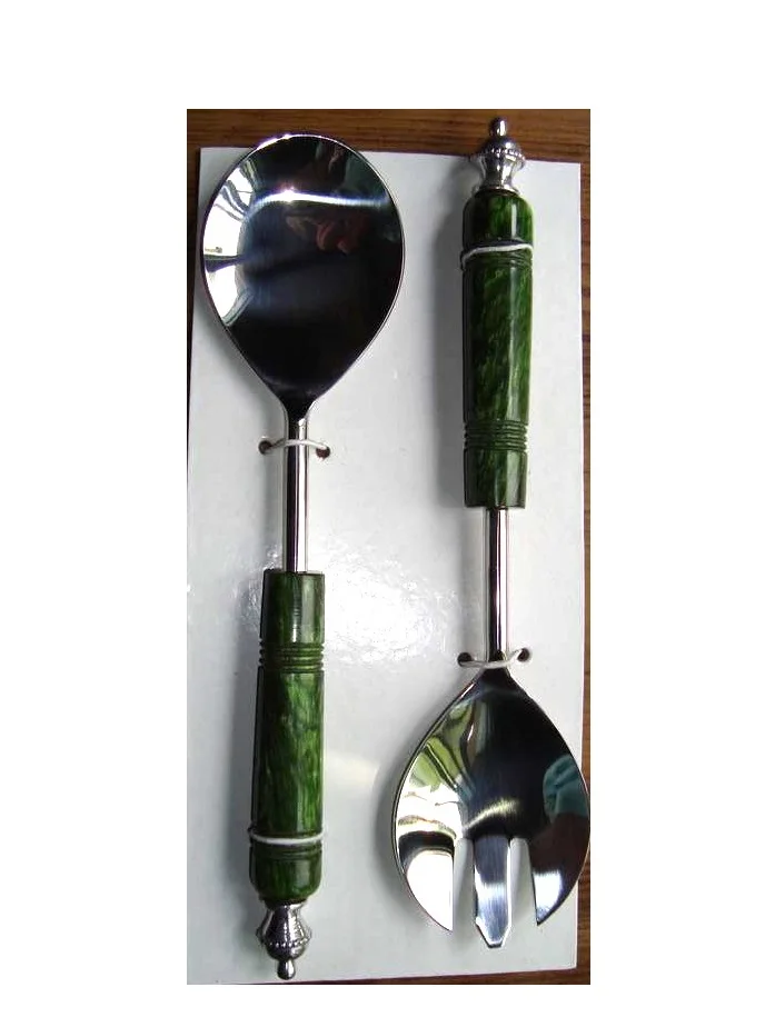 Latest design high standard quality handmade kitchenware use salad server set in hot sale price