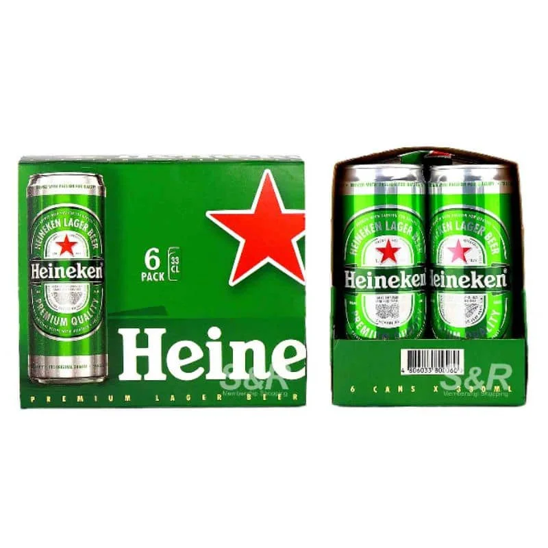 Высокое качество Heineken Премиум Большой лагер 6x330 мл пивные бутылки упакованные в коробки/коробки доступные по низкой цене