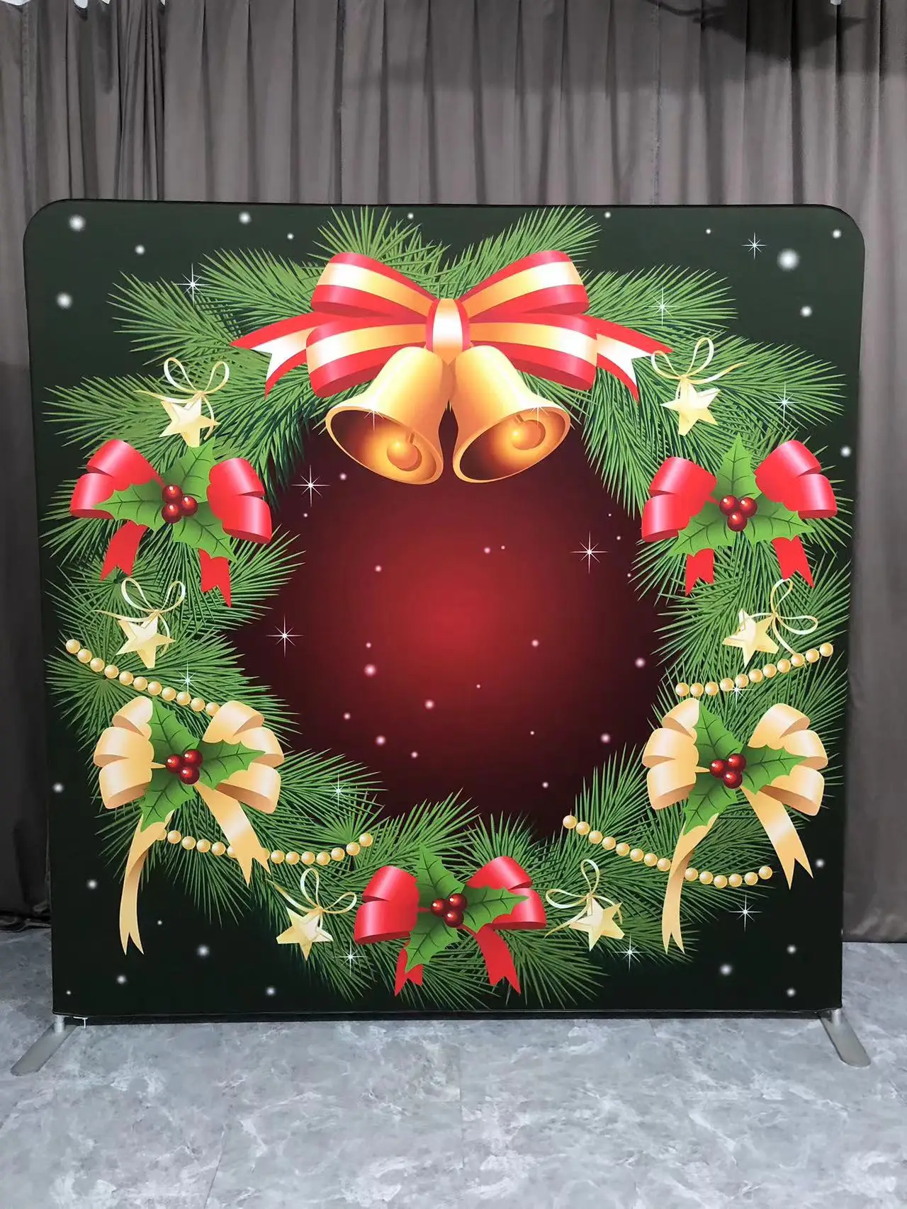 8ft x 8ft straight collapsible aluminum tube frame fabric printing cover exhibition photo booth backdrop wall stand