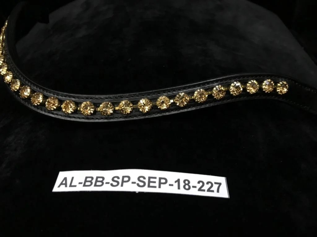 OEM ODM HORSE LEATHER BROWBAND FANCY DIAMANTE JEWELLED DESIGNER BROWBAND FOR HORSE SHOWS BULK MANUFACTURER FROM INDIA