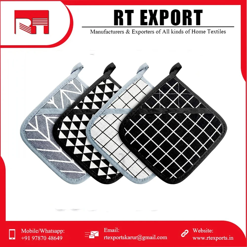 New Arrival Christmas Pot Holder Customized Print Heat Resistant 100% Pure Cotton Kitchen Pot Holder