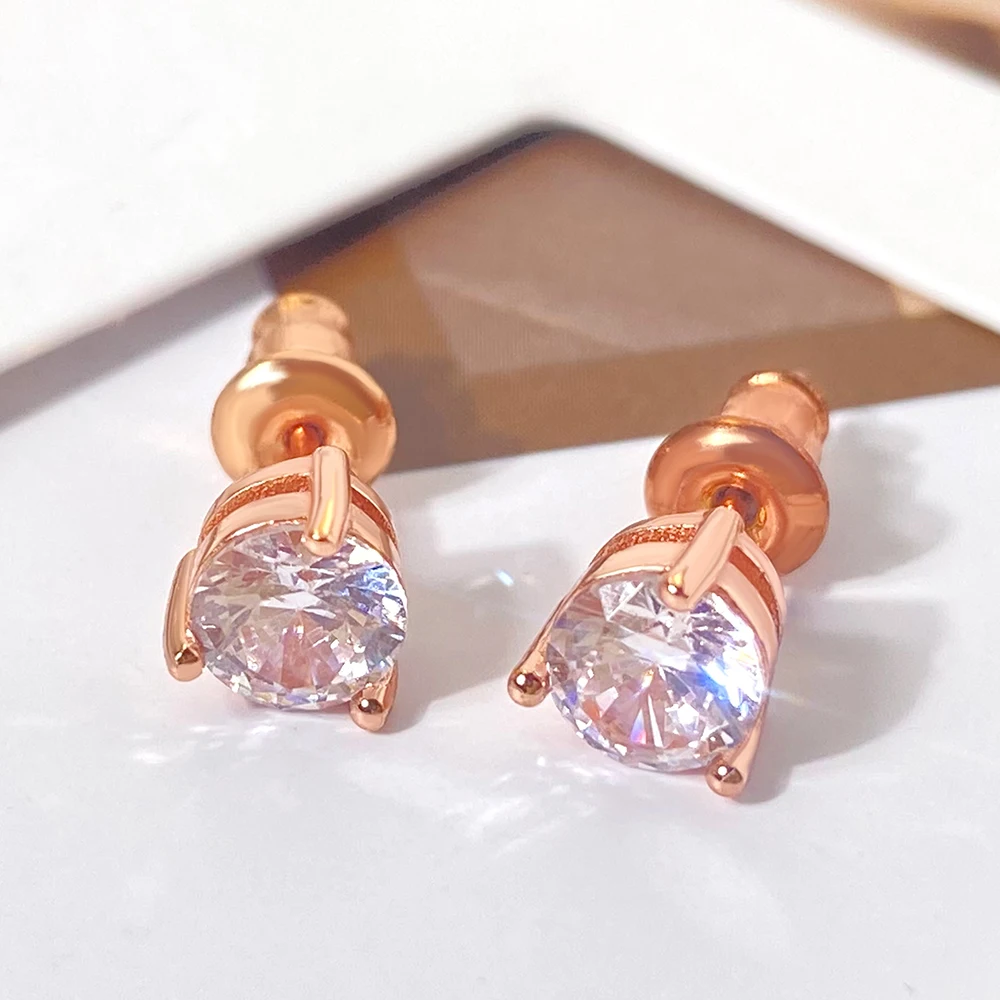 Серьги-гвоздики с золотым покрытием 6 мм