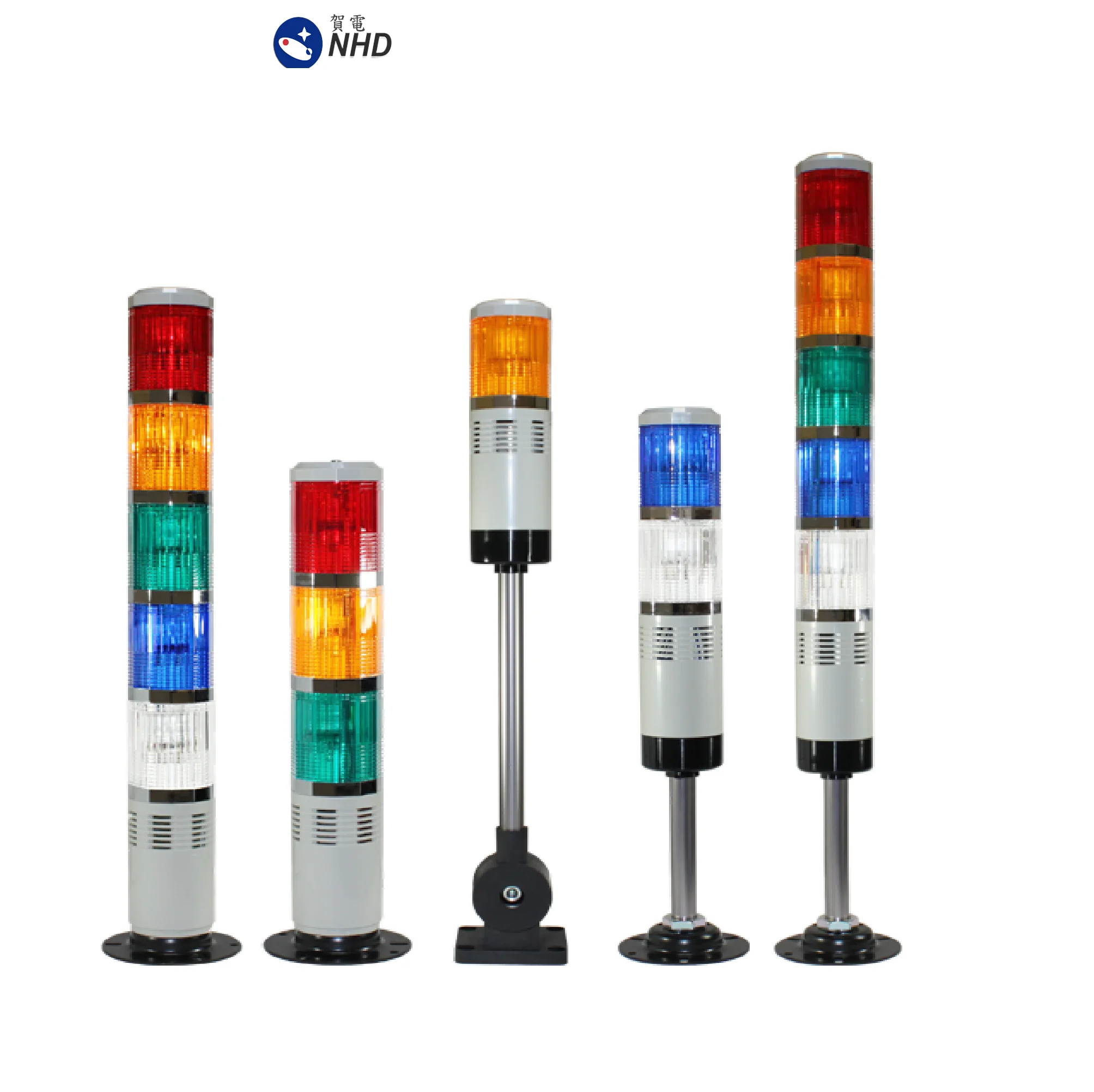 NTL-W Tower Lamp Round Base With Tube  , Red Orange Green Blue ,  AC/DC 24V , AC100~120V , AC220V~240V