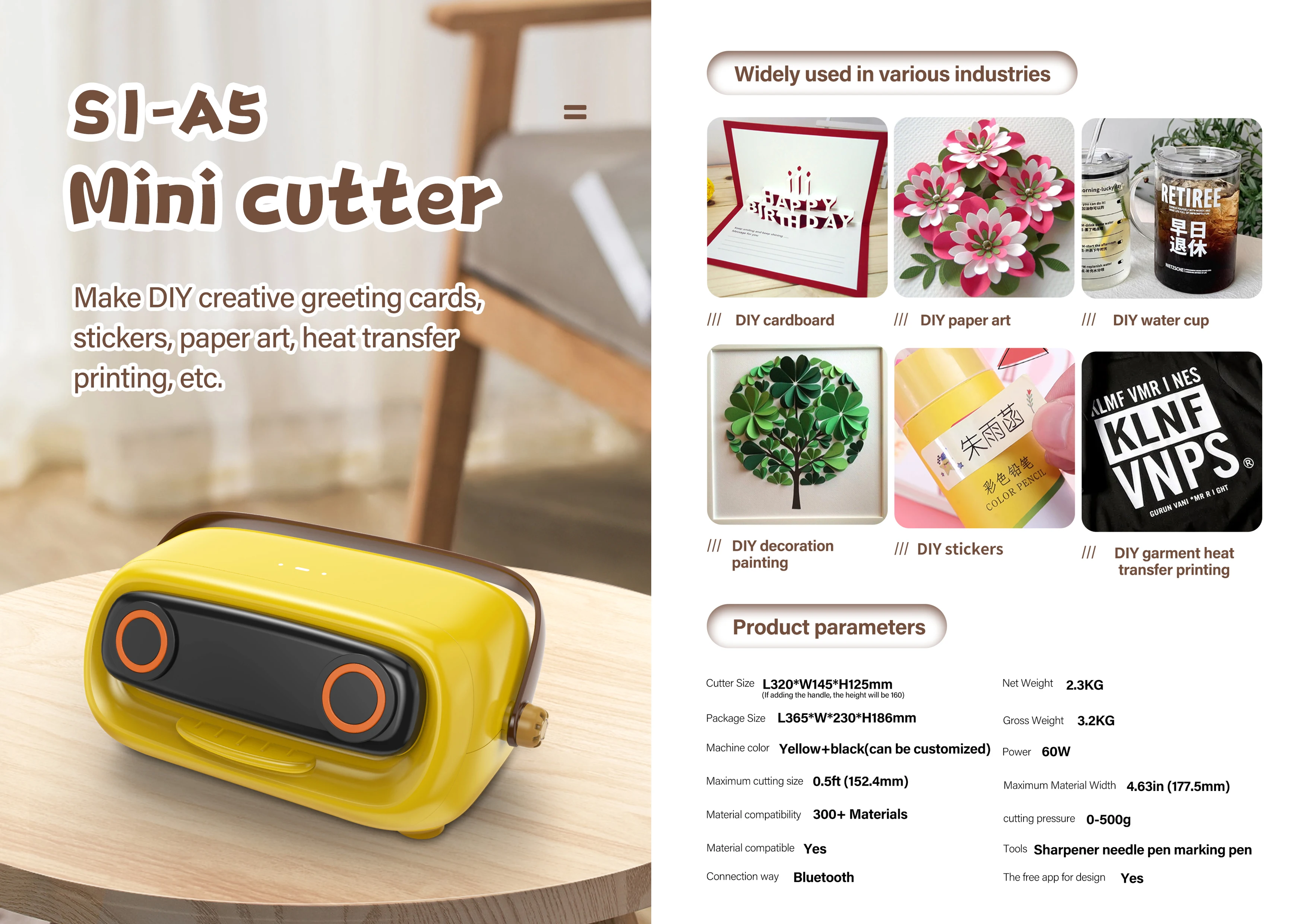 MYCUT A5 size desktop mini cutter with self developed software