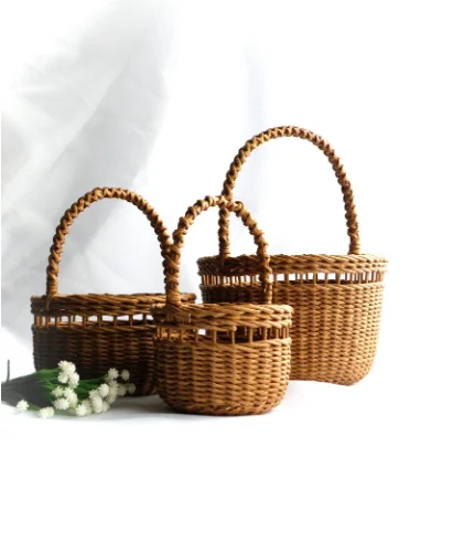 ADORABLE ITEMS for wedding, 3 sizes wicker wedding baskets, Flower girl basket with handle from Vietnam manufacturer
