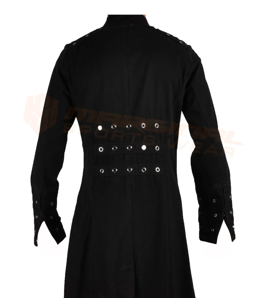 Cotton Punk Long Trench Coat Victorian Style Chains Buckle Fetish Coat Costumes Customized Gothic Coats Men