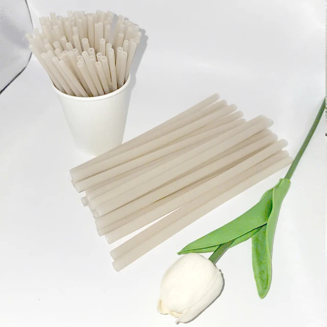 Best Selling Natural Rice Straws 100% Compostable 10mm Wide Edible Rice Straws for Bubble Tea Vietnam Leading Export