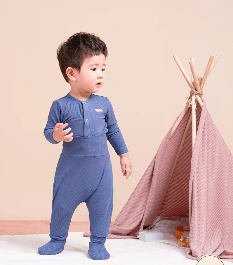 0-6 months Size Vietnam Cookie Babywear Air-cool Knitwear Fabric Unisex Newborn Baby Set with 95% cotton, 5% elastane