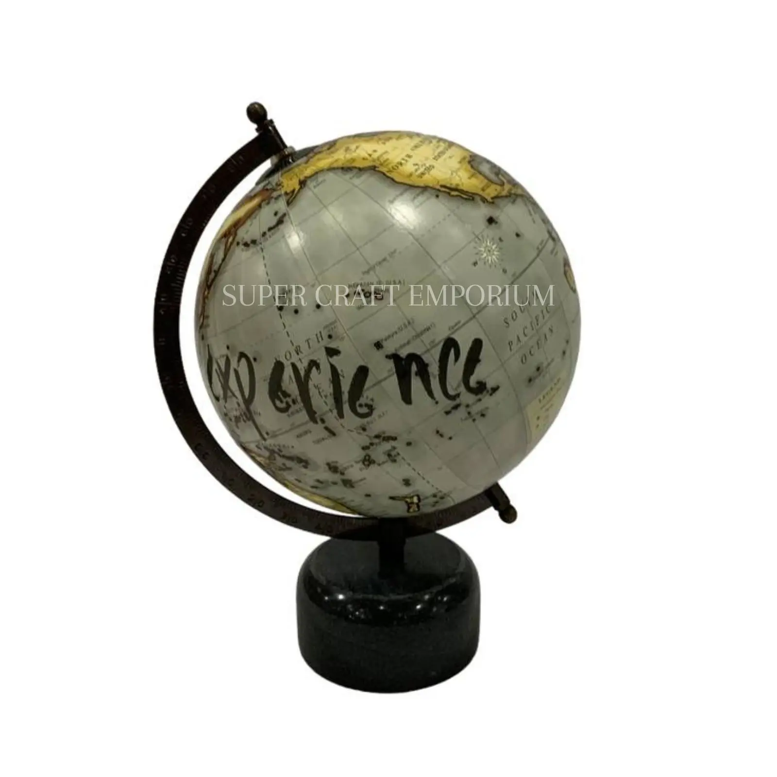 Premium Quality Desk Globe with Black Metal Base for Home & Office Decor