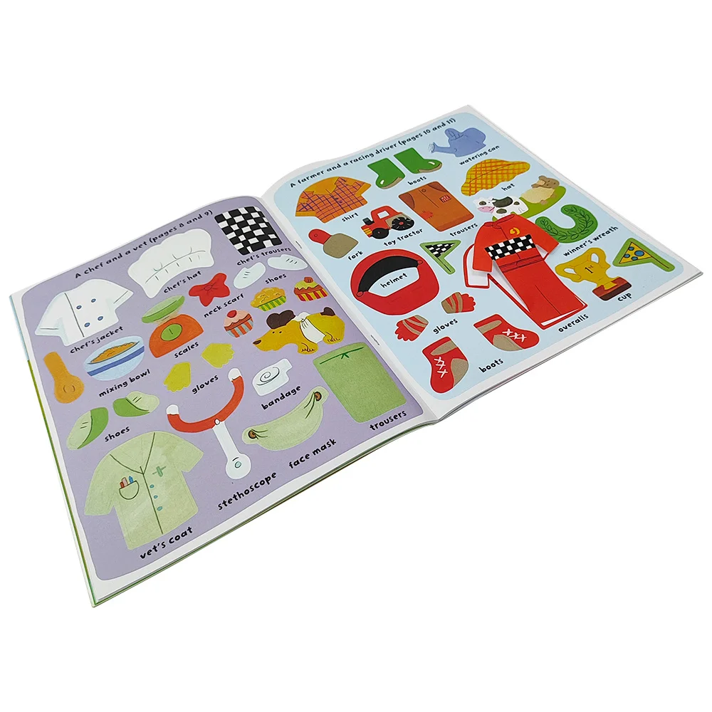 Custom Sticker Book For Kid Kindergarten Handmade Baby Toys Children Picture Book Reusable Sticker Book Printing