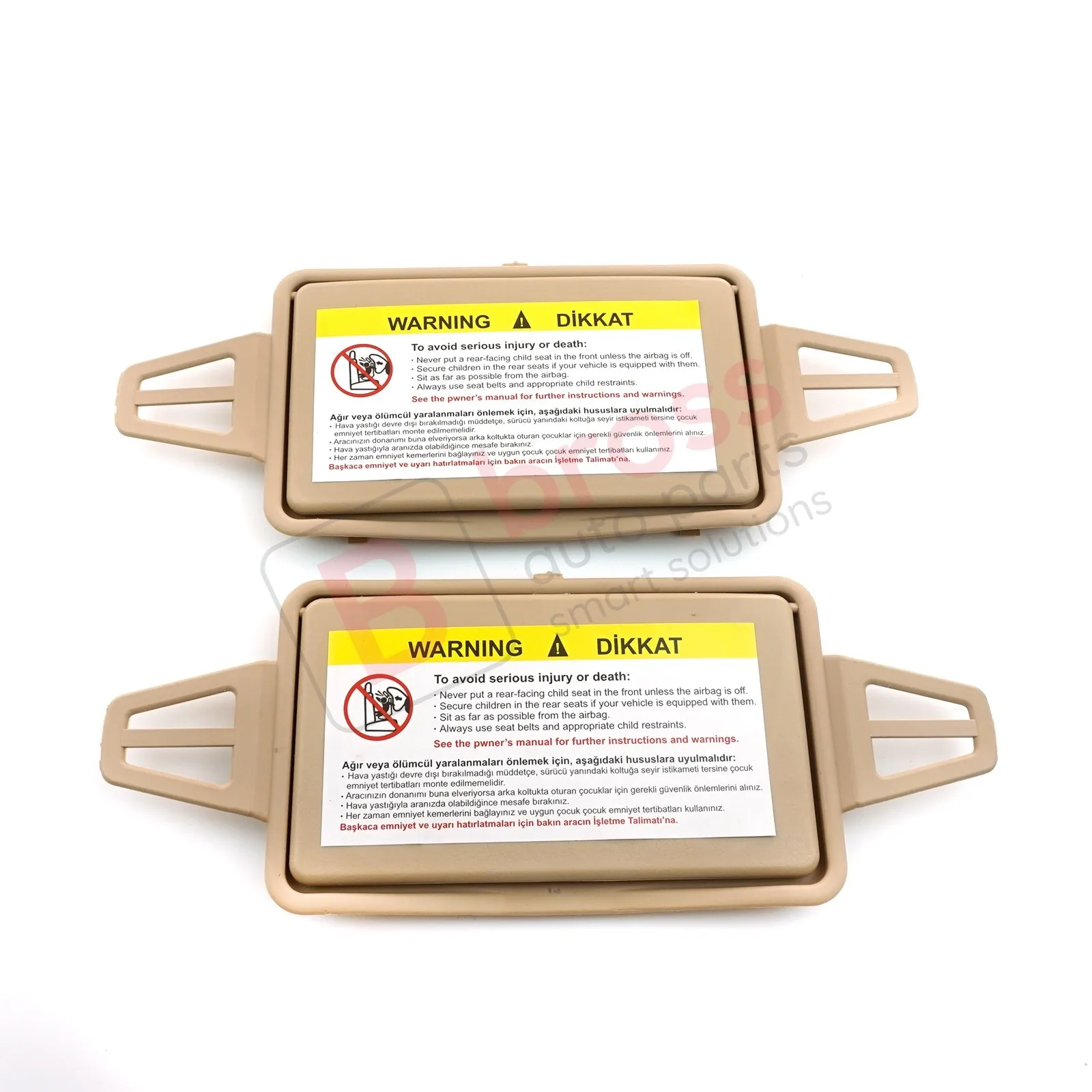 BDP545 Sun Visor Shade Mirror Cover Set TAN for W210 W211 2108102510 2118100410 Bross Auto Parts Made In Turkey