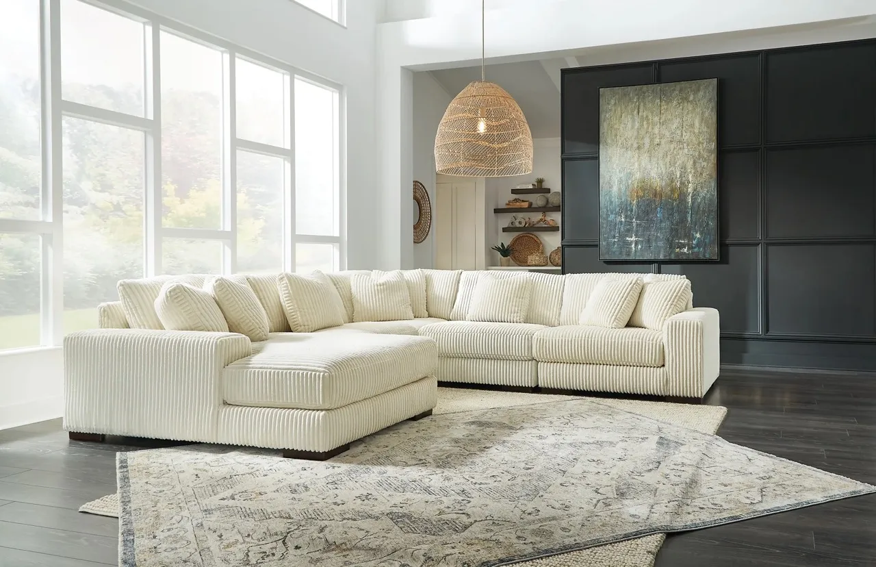 Modern And Elegant U-Shaped Corner Sofa, Soft Comfortable With Velvet Fabric Perfect For Luxury Living Room Furniture