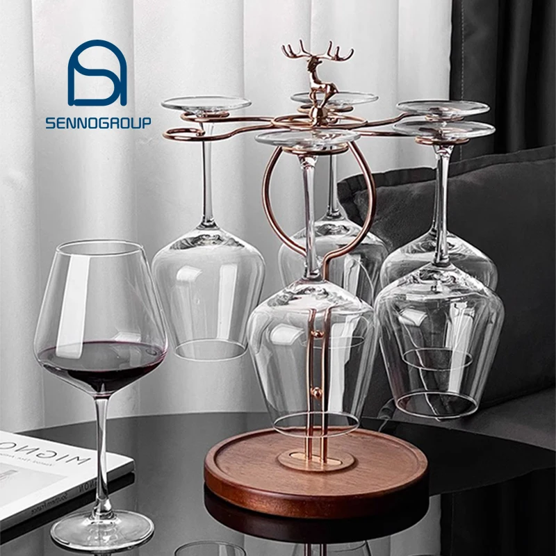 Crystal Transparent White Wine Goblet Stemware Cup Rack Decanter Commercial Wine Glasses Gift Sets