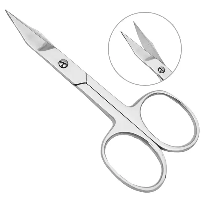 Innovamed Customized Nail Art Scissors Curved Cuticle Scissor with Ceramic Handle and Stainless Steel Blade Manicure Tools