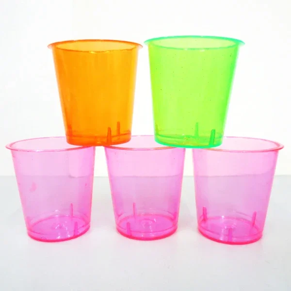 Wholesale plastic edible communion 1oz Cheap Customized Logo Clear Wine Drinking small cup Multi colored Shot Glasses