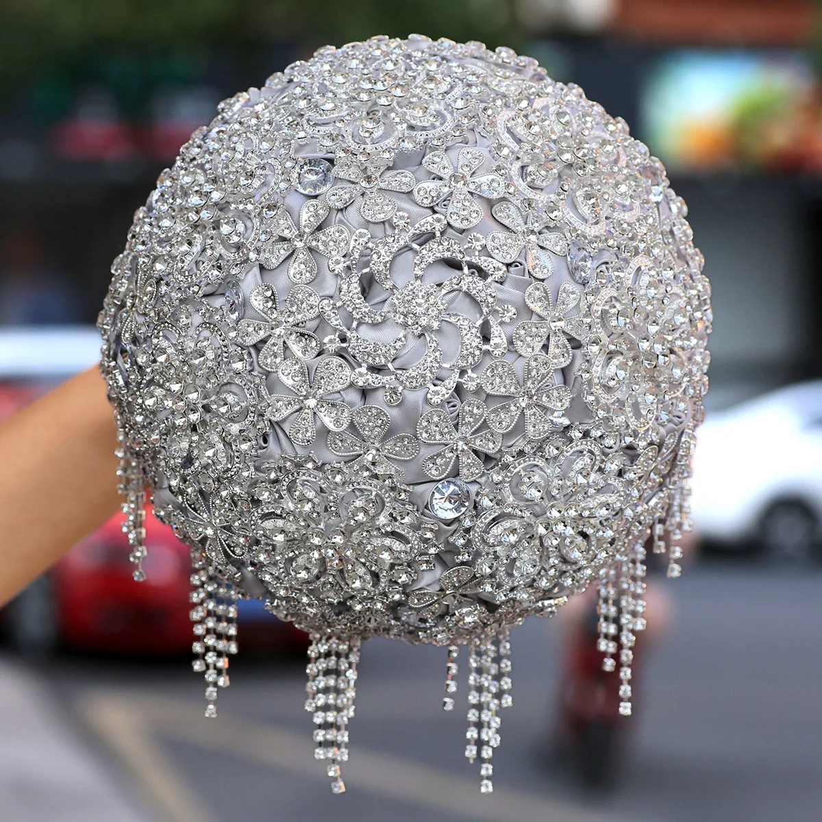 Wholesale customized high-end artificial crystal multicolor rose hand flowers Wedding Bride Bridesmaid hand flowers