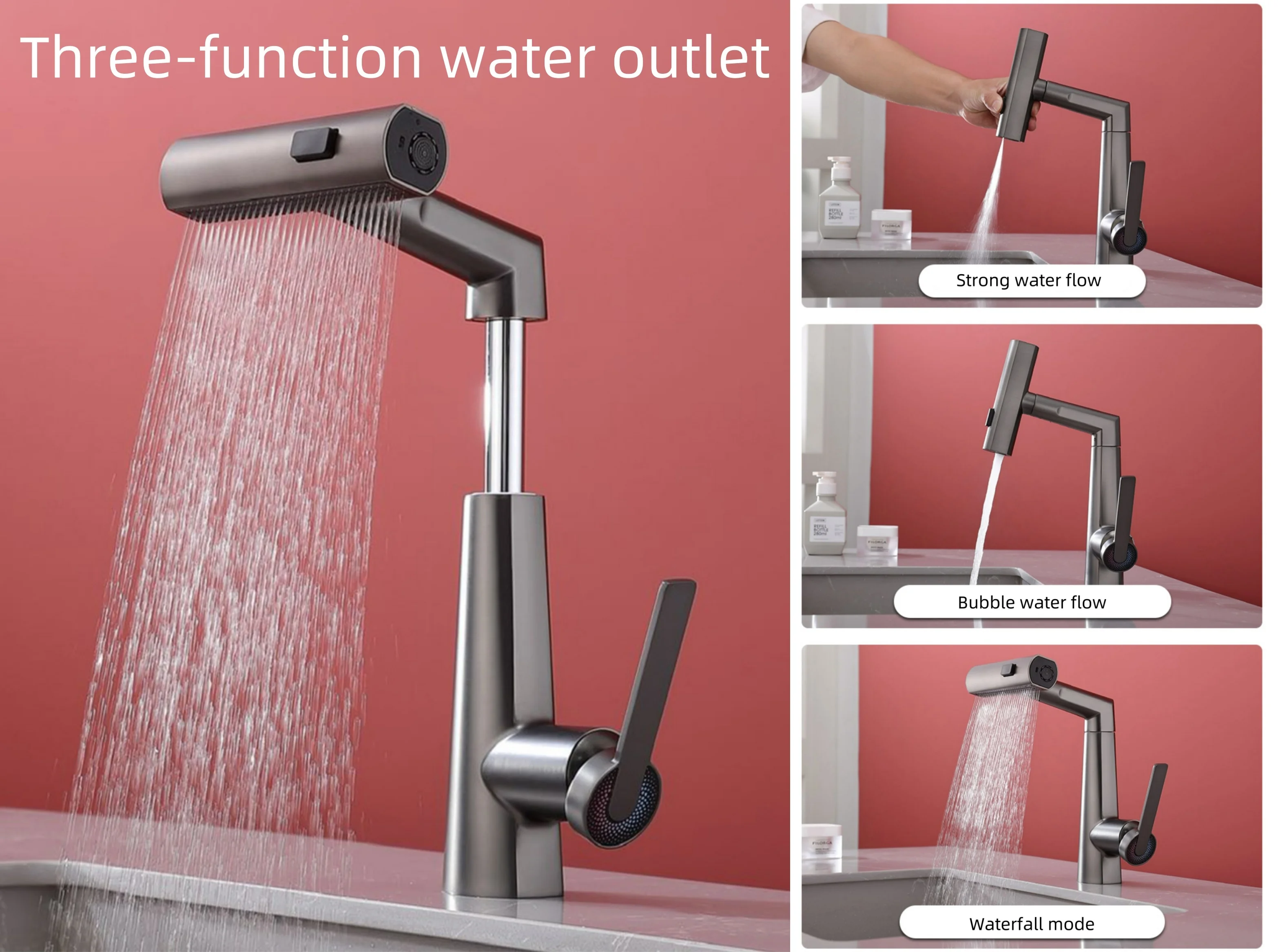 flexible sprayer down honeycomb deck mounted mixer tap hotel black new waterfall kitchen faucet