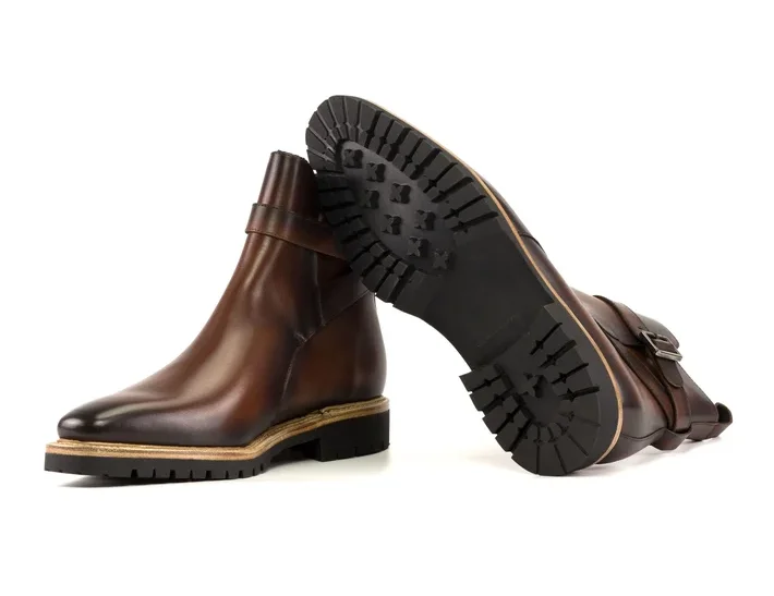 Classic Plaid Design Good Quality Comfortable Leather Chelsea Boots for Men Waterproof Anti-Slip round Toe Slip On Autumn Season