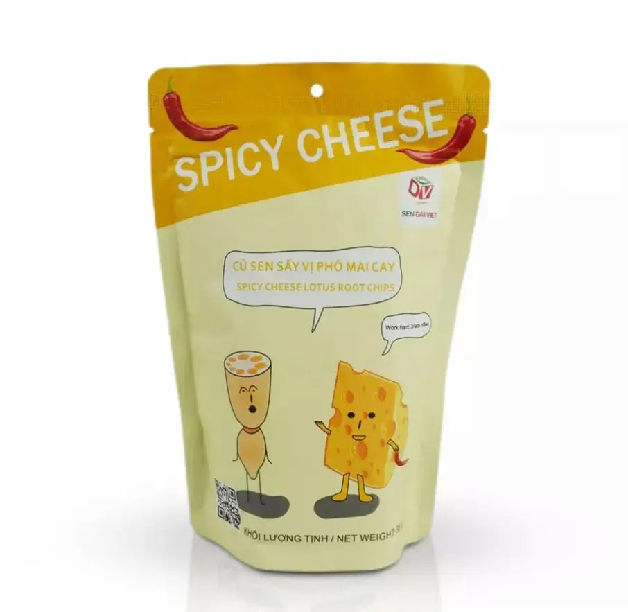 Taste Delicious Crispy ISO Certificate Carton Package Customized ODM/OEM Vietnam snacks Spicy Cheese Lotus Root