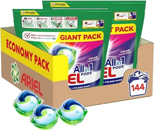 Ariel All-in-1 PODS Color Washing Capsules 144 pcs