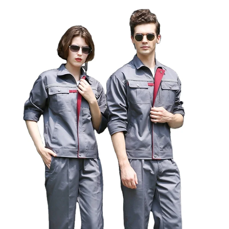 Industrial 2pcs Work Uniforms breathable durable poly-cotton construction clothing workwear worker uniform