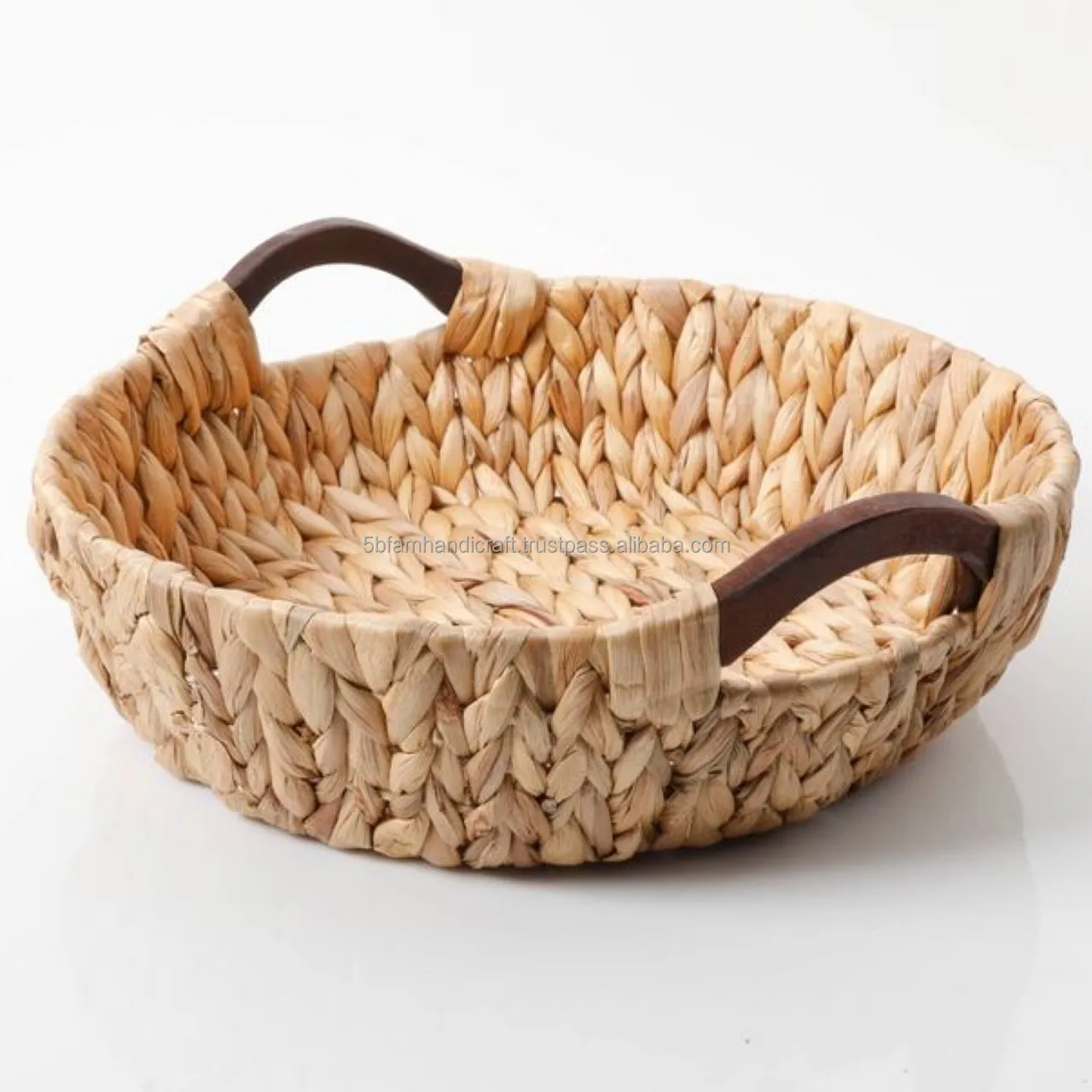 OEM Wholesale Cheap Price Handmade Water Hyacinth Decorasian Round Braided Tray Eco Friendly (With Lid) From Vietnam