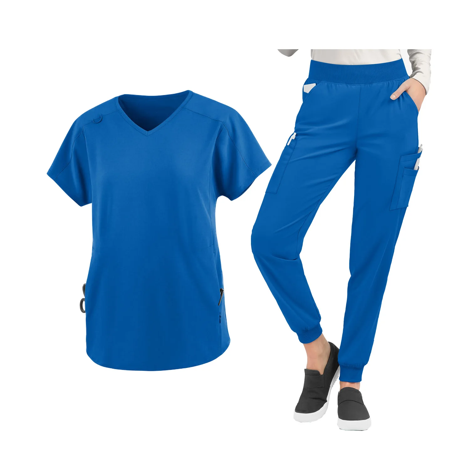 high quality medical scrubs suit doctor nurse work uniform v neck scrubs uniform set hospital polyester spandex