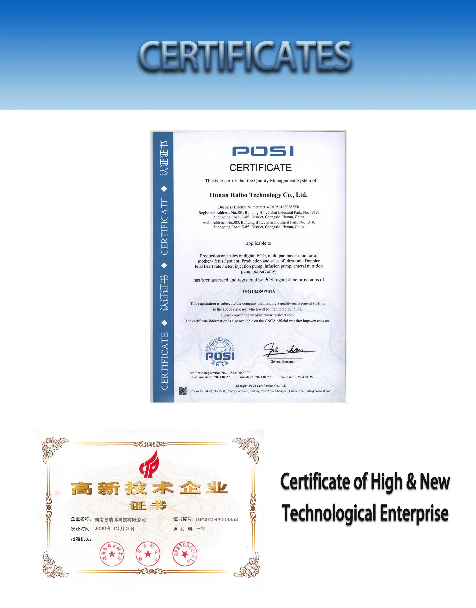 Rainbow medical multi-parameter patient monitor with trolley 6-para vital signs monitoring system