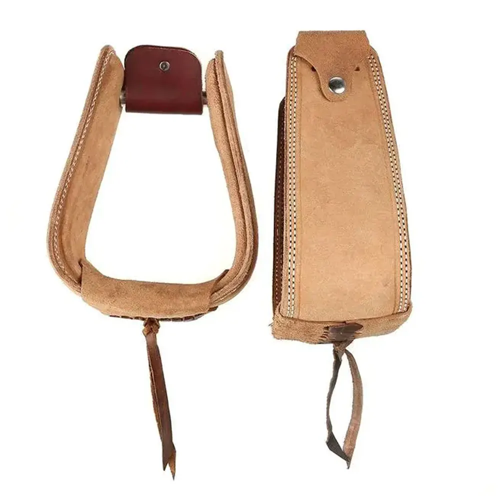 Wood and Leather Stirrups For Sale High Quality Tan Color Stirrups Horse Riding Equipment Light Weight