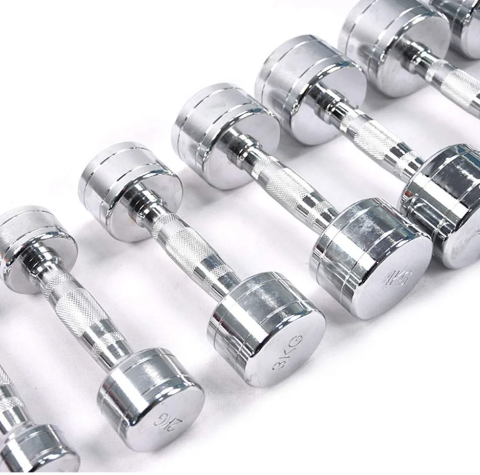 JIKE  Dumbbell Set 2 kg-10 kg Gym Home Body Building Training Workout Man (Color: silver)