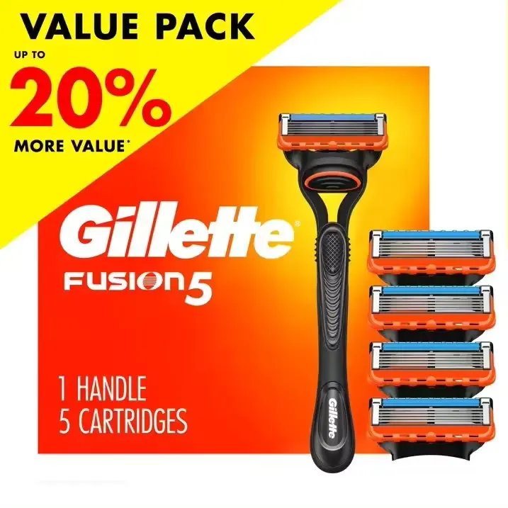 Gillette Fusion5 комплект для Мужской бритвы 1 ручка и 5 сменных лезвий черный