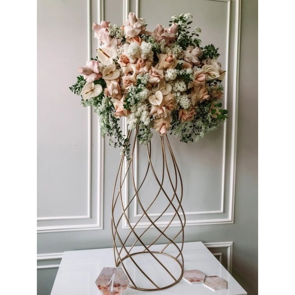 New Design Decorative Metal Centerpiece Flower Display Stand For Wedding Party Event Backdrop Decoration Supplies