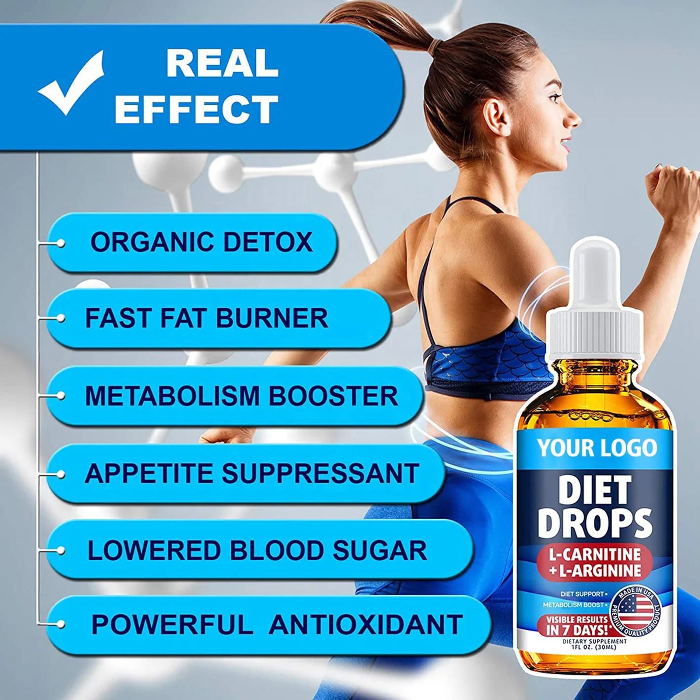 Factory Price Advanced Metabolism Booster Appetite Suppressant Liquid Lipo Spray Oil Weight Loss Rub Fat Burner Drops Raspberry