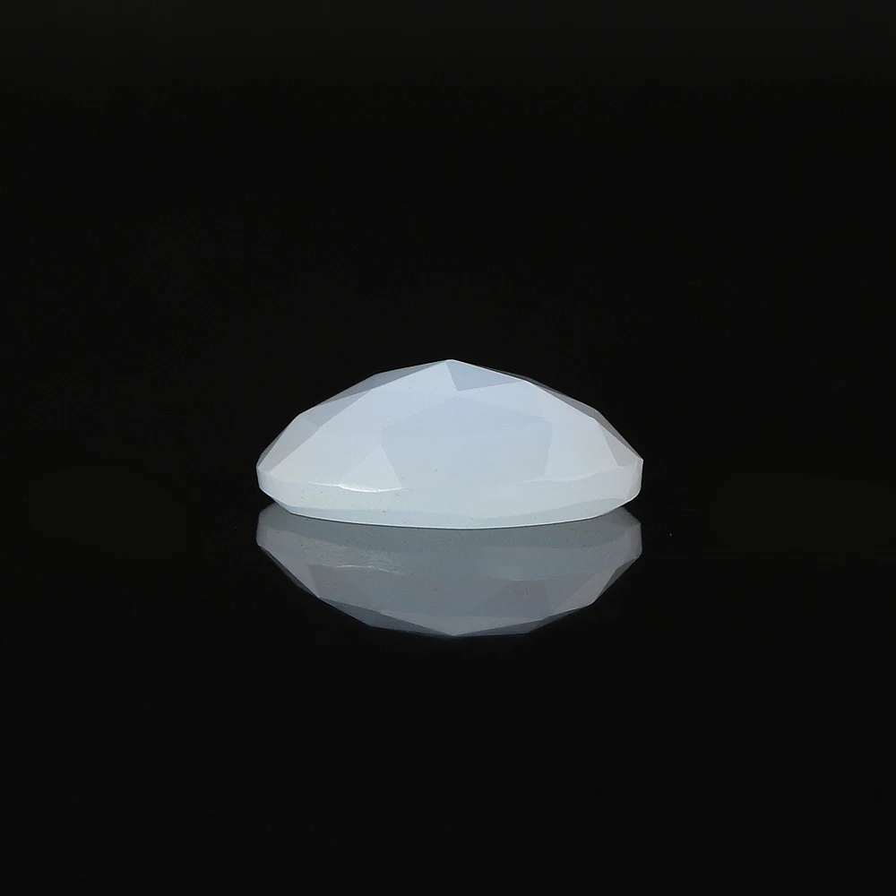 Natural Blue Chalcedony Faceted Gemstone round Shape Wholesale Blue Chalcedony Both Side Facet Gems For Jewelry Making 13x18 mm