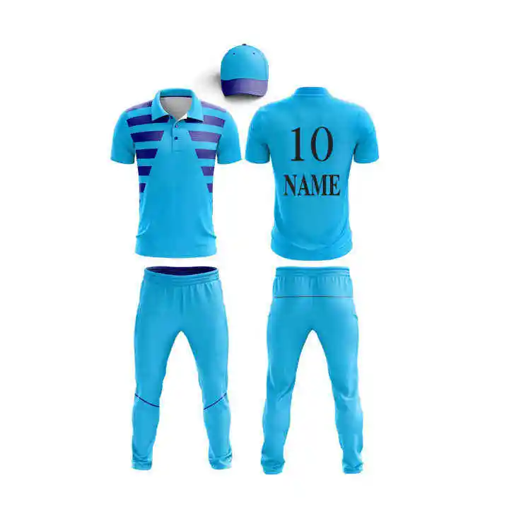 Custom Made Team Logo & Name Cricket Polo Jersey Sublimation Printing Cricket Apparel Wholesale Cricket Uniform