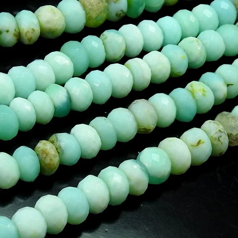 Blue Opal Faceted Roundel Bead