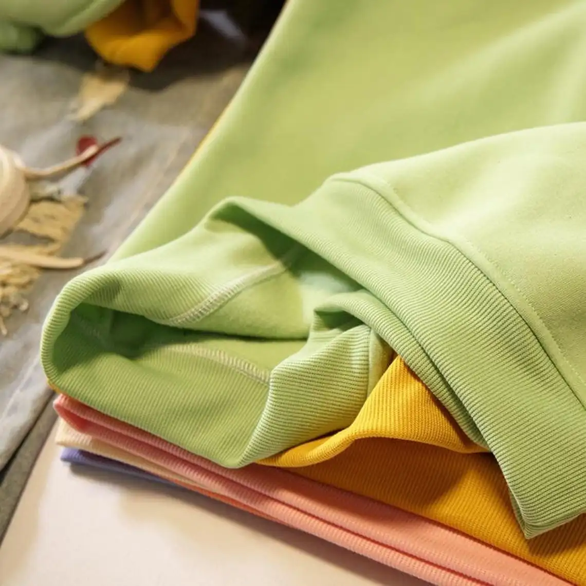 Plum Color French Terry Cotton Fabric 65% Cotton 35% Polyester Blended Fabric For Winter Clothing Brushed 3 Fleece Knitted Terry