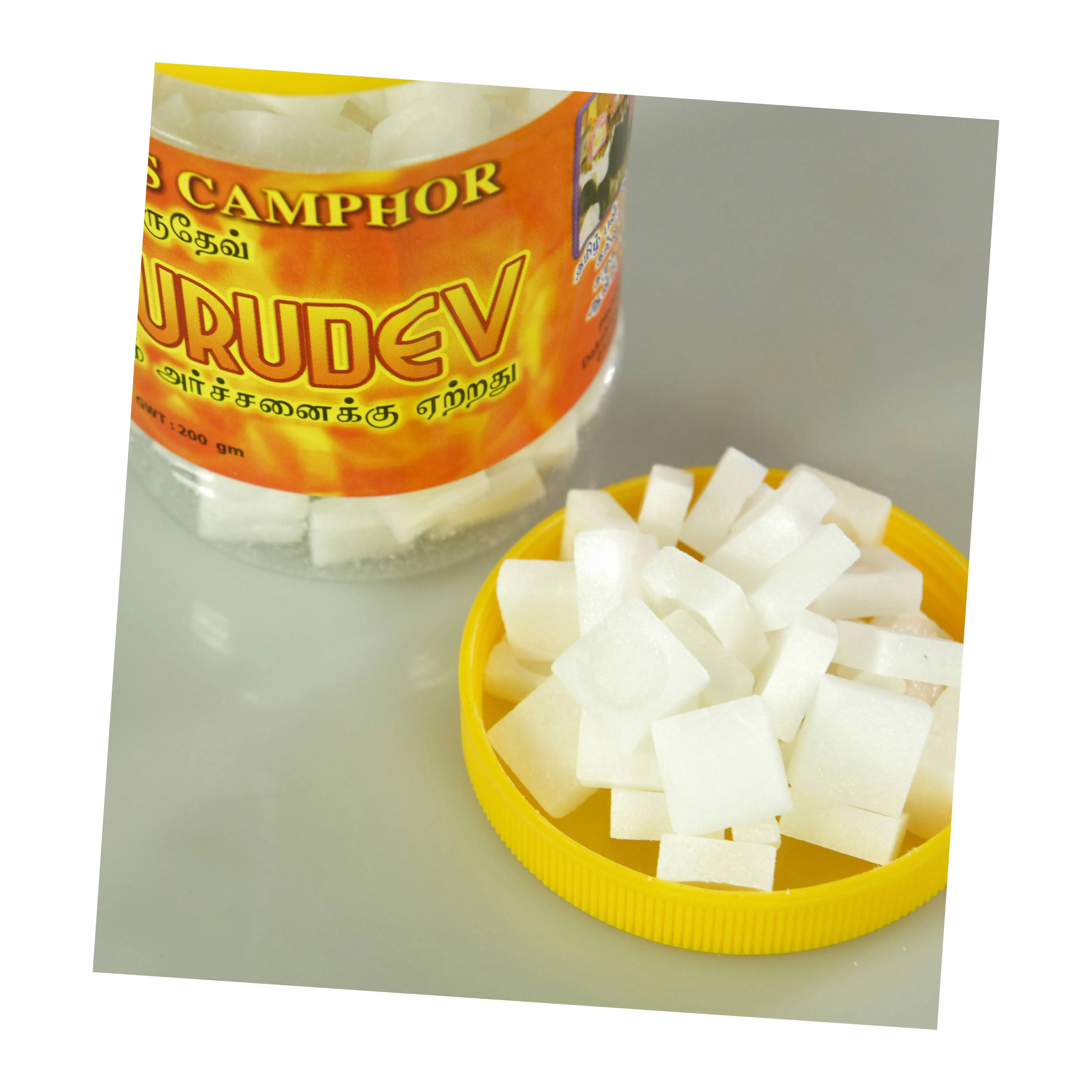 Best Selling Top Quality Smokeless Camphor Tablet Premium Grade Natural White Solid Cubes Packed In Bottle 11cm Size Malaysia Ma