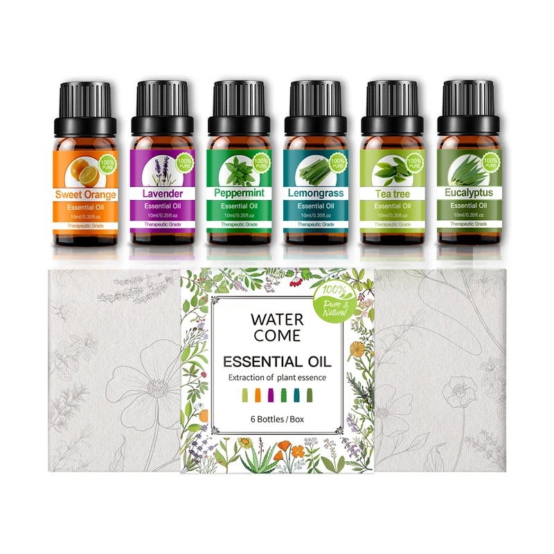 In stock Pure Oil Gift Set Lavender Peppermint Eucaluptus Tea tree Aromatherapy Oil