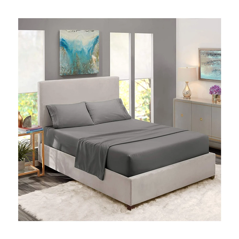 Premium Quality Solid Color Customized Length 2023 Best Design Room Hotel Use Bedsheet In Multi Colors