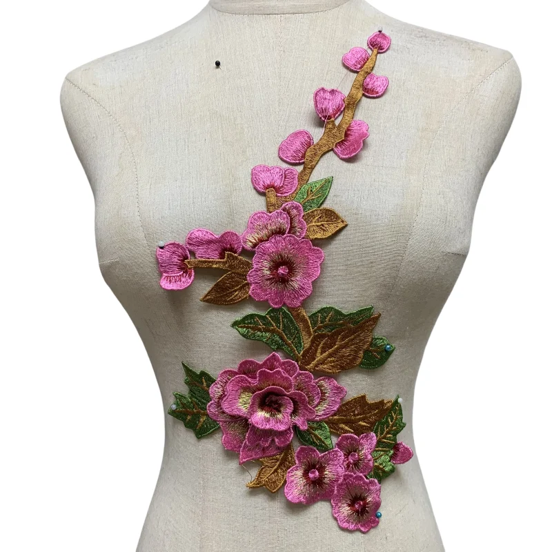 Flower Patches Applique Embroidered Red Blossom Applique,Floral Applique sew on