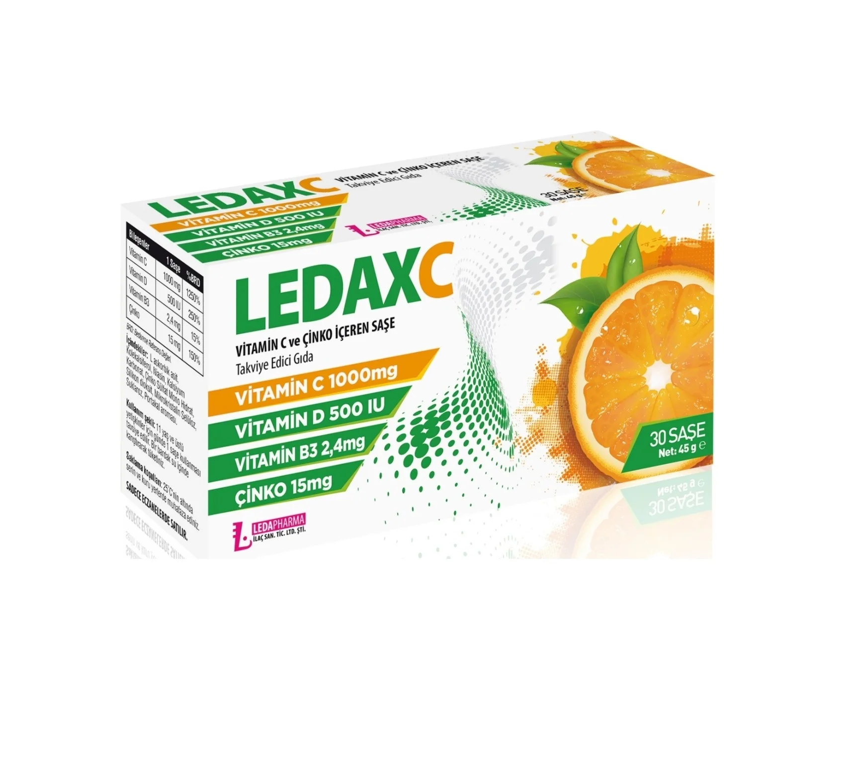 Саше LEDAX VITAMIN C 30 высокое качество наиболее предпочтительный продукт оптовая продажа пищевых добавок апельсиновый аромат