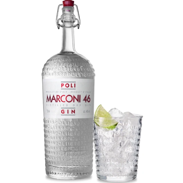 Top quality Italian 700 ml Gin Marconi 46 Poli a Perfect Balance Between 7 Different Botanicals for retail